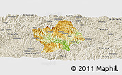 Physical Panoramic Map of Shouning, shaded relief outside