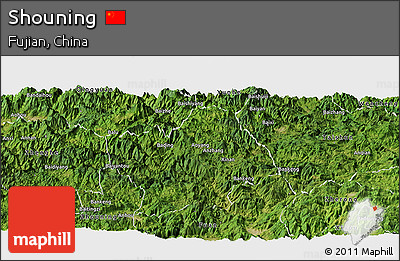 Satellite Panoramic Map of Shouning