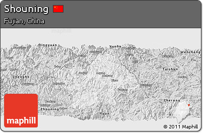 Silver Style Panoramic Map of Shouning