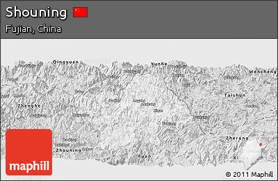 Silver Style Panoramic Map of Shouning