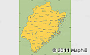 Savanna Style Simple Map of Fujian, cropped outside