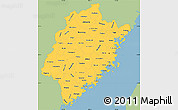 Savanna Style Simple Map of Fujian, single color outside