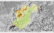 Physical 3D Map of Taining, desaturated