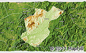 Physical 3D Map of Taining, satellite outside