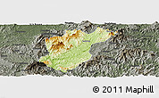 Physical Panoramic Map of Taining, darken, semi-desaturated