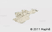 Shaded Relief Panoramic Map of Taining, single color outside