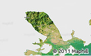 Satellite 3D Map of Tongan, single color outside