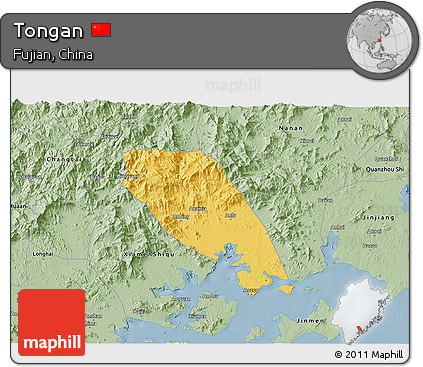 Savanna Style 3D Map of Tongan