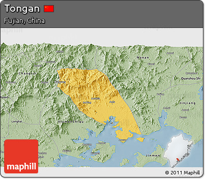 Savanna Style 3D Map of Tongan