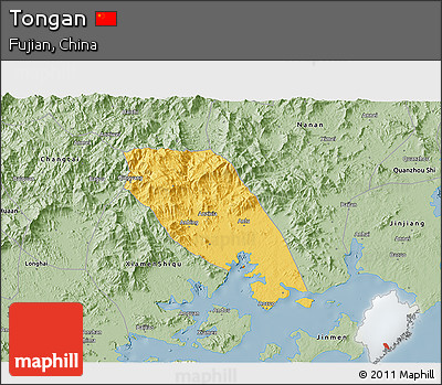 Savanna Style 3D Map of Tongan