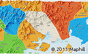 Shaded Relief 3D Map of Tongan, political outside