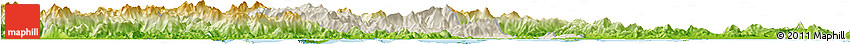 Shaded Relief Horizon Map of Tongan, physical outside