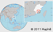 Gray Location Map of Tongan, highlighted parent region