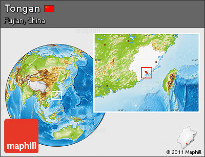 Physical Location Map of Tongan, highlighted parent region