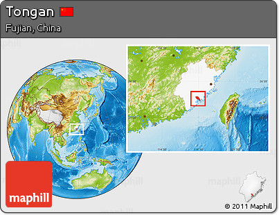 Physical Location Map of Tongan, highlighted parent region