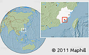 Savanna Style Location Map of Tongan, highlighted parent region, hill shading