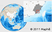 Shaded Relief Location Map of Tongan, highlighted country, highlighted parent region