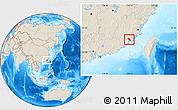 Shaded Relief Location Map of Tongan