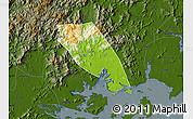 Physical Map of Tongan, darken