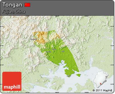 Physical Map of Tongan, lighten