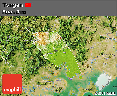 Physical Map of Tongan, satellite outside