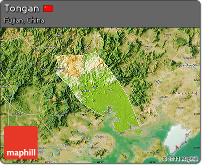 Physical Map of Tongan, satellite outside