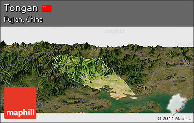Satellite Panoramic Map of Tongan, darken