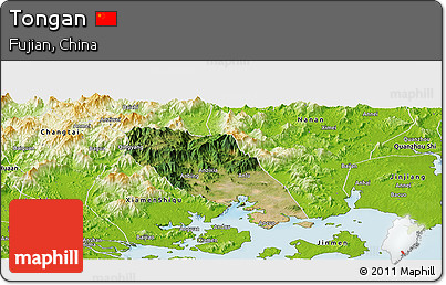 Satellite Panoramic Map of Tongan, physical outside