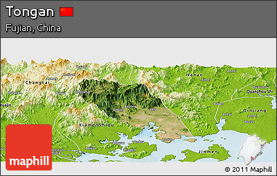 Satellite Panoramic Map of Tongan, physical outside
