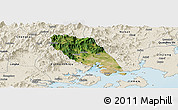 Satellite Panoramic Map of Tongan, shaded relief outside