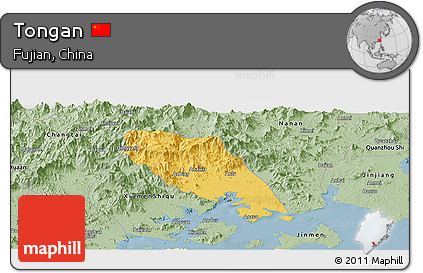 Savanna Style Panoramic Map of Tongan