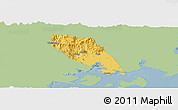 Savanna Style Panoramic Map of Tongan, single color outside