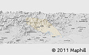 Shaded Relief Panoramic Map of Tongan, desaturated