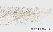 Shaded Relief Panoramic Map of Tongan, lighten