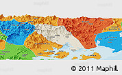 Shaded Relief Panoramic Map of Tongan, political outside