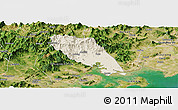 Shaded Relief Panoramic Map of Tongan, satellite outside