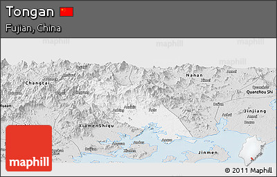 Silver Style Panoramic Map of Tongan