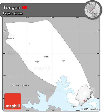 Gray Simple Map of Tongan