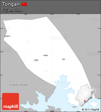 Gray Simple Map of Tongan