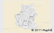 Classic Style 3D Map of Wuping, single color outside