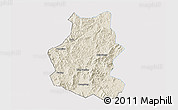 Shaded Relief 3D Map of Wuping, single color outside