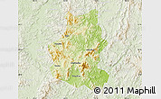 Physical Map of Wuping, lighten