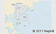 Classic Style 3D Map of Xiapu, single color outside