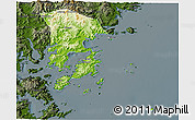 Physical 3D Map of Xiapu, darken