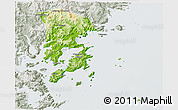 Physical 3D Map of Xiapu, lighten, semi-desaturated