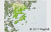 Physical 3D Map of Xiapu, semi-desaturated