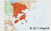 Political 3D Map of Xiapu, lighten