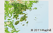 Satellite 3D Map of Xiapu, physical outside