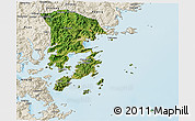 Satellite 3D Map of Xiapu, shaded relief outside