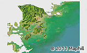 Satellite 3D Map of Xiapu, single color outside